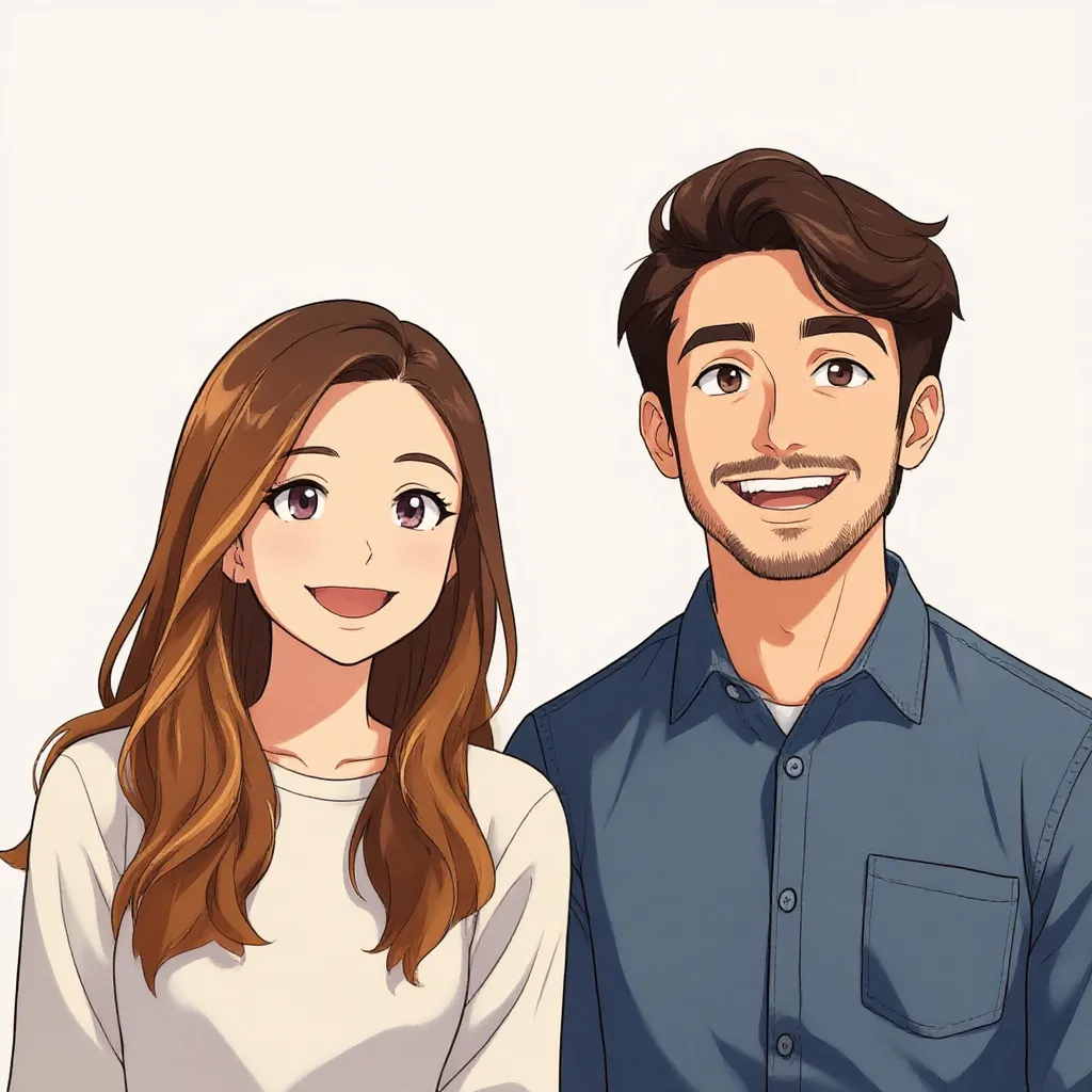 Dasselbe Foto im Stil Anime